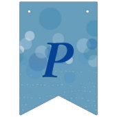 Happy Birthday Abstrakt Circles Dashes Shades Blue Wimpelkette (Dritte Fahne)