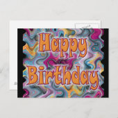 Happy Birthday Abstrakt Postkarte (Vorne/Hinten)