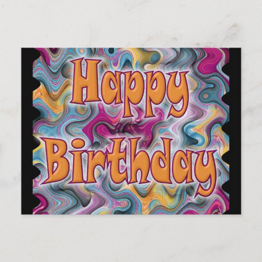Happy Birthday Abstrakt Postkarte (Vorderseite)