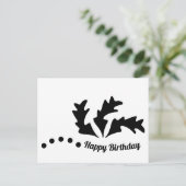 Happy Birthday Abstrakte Blätter Postkarte (Stehend Vorderseite)