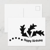 Happy Birthday Abstrakte Blätter Postkarte (Vorne/Hinten)