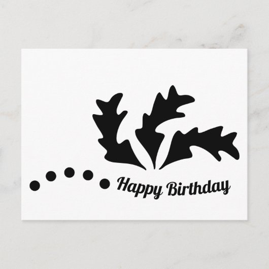 Happy Birthday Abstrakte Blätter Postkarte (Vorderseite)