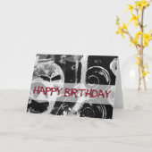 Happy Birthday - abstrakte Kunst Karte (Gelbe Blume)