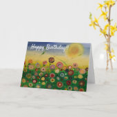 Happy Birthday Abstrakten Mohnfeld Karte (Gelbe Blume)