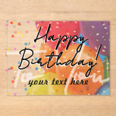 Happy Birthday Acrylic Invitation Acryleinladungen (Vorderseite)