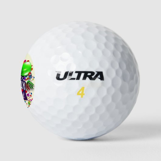 Happy Birthday Add Name Geschenk 12 Golf Balls Golfball (Logo)
