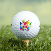 Happy Birthday Add Name Geschenk 3 Golf Balls Golfball (Insitu T-Shirt)