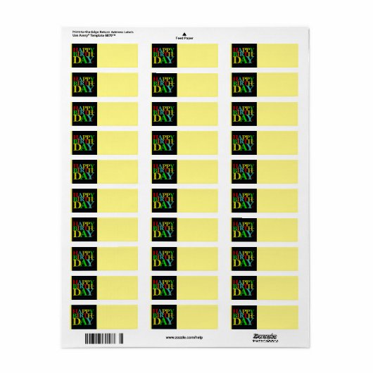 Happy Birthday Address Label (Vorne)