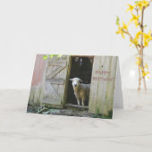 Happy Birthday Adorable Sheep Karte (Gelbe Blume)