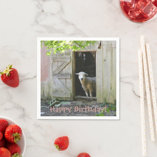 Happy Birthday Adorable Sheep Serviette (Beispiel)