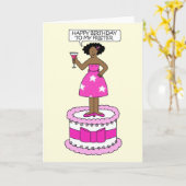 Happy Birthday Afro Frister Karte (Gelbe Blume)