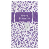 Happy Birthday Age 55 Number Pattern Lila/weiß Kleine Geschenktüte (Vorderseite)