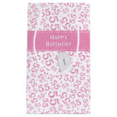 Happy Birthday Age 55 Number Pattern Pink/White Kleine Geschenktüte (Vorderseite)