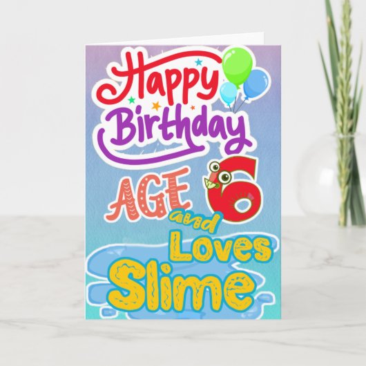 Happy Birthday Age 6 Lieben Slide Karte (Vorderseite)