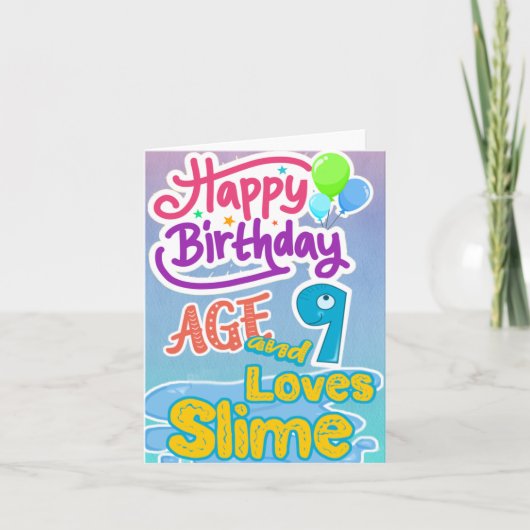 Happy Birthday Age 9 Lieben Slide Karte (Vorderseite)