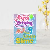 Happy Birthday Age 9 Lieben Slide Karte (Gelbe Blume)