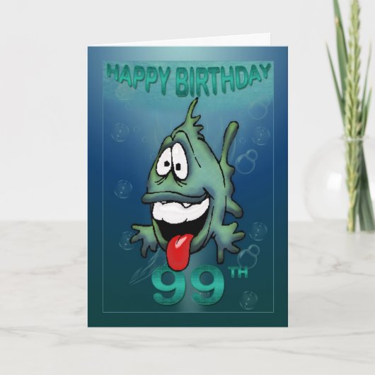 Happy Birthday Ages Happy Fish Karte (Vorderseite)