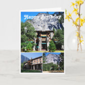 Happy Birthday Ahwahnee Hotel in Yosemite Karte (Gelbe Blume)
