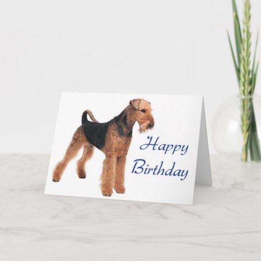 Happy Birthday Airedale Terrier Dog Grußkarte Karte (Vorderseite)