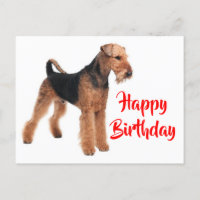 Happy Birthday Airedale Terrier Puppy Dog