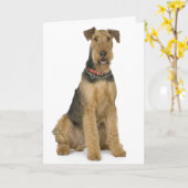 Happy Birthday Airedale Terrier Puppy Doppy Card Karte (Gelbe Blume)