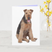 Happy Birthday Airedale Terrier Welpen Hundekarte Karte (Gelbe Blume)