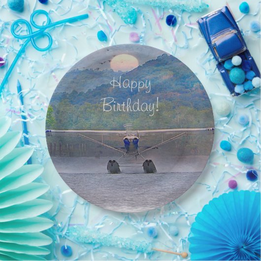 Happy Birthday Airplane Pappteller (Party)