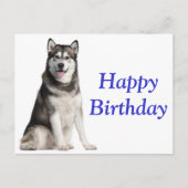 Happy Birthday Alaskan Malamute Puppy Dog Card Postkarte (Vorderseite)