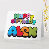 Happy Birthday Alex Karte (Gelbe Blume)