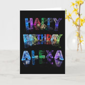 Happy Birthday Alexa Card Karte (Gelbe Blume)