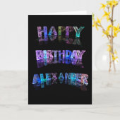 Happy Birthday Alexander Card Karte (Gelbe Blume)