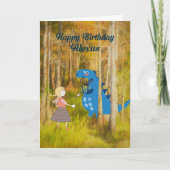 Happy Birthday Alexus Card mit Dinosaurier Karte (Vorderseite)