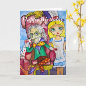 Happy Birthday Alice im Wunderland verrückten Hass Karte (Gelbe Blume)