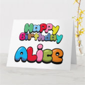 Happy Birthday Alice Karte (Gelbe Blume)