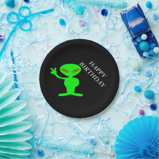 Happy Birthday Alien Paper Tellers Pappteller (Party)