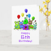 Happy Birthday Alien Party Karte (Gelbe Blume)