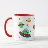 Happy Birthday Alien Ship Cup Anpassen Kaffee-Tass Tasse (Links)