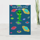 Happy Birthday Alien Space Card Karte (Vorderseite)