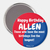 Happy Birthday ALLEN Magnet (Vorderseite/Rückseite)