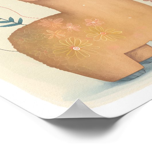 Happy Birthday Alpacas Poster (Ecke)