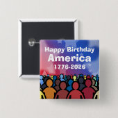 Happy Birthday America 1776 to 2026 Button (Vorne & Hinten)
