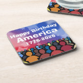 Happy Birthday America 1776 to 2026 Getränkeuntersetzer (Linke Seite)