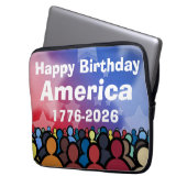 Happy Birthday America 1776 to 2026 Laptopschutzhülle (Vorderseite Links)