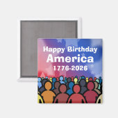 Happy Birthday America 1776 to 2026 Magnet (Vorderseite/Rückseite)