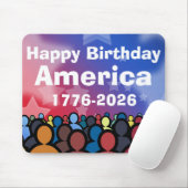 Happy Birthday America 1776 to 2026 Mousepad (Mit Mouse)