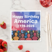 Happy Birthday America 1776 to 2026 Serviette (Beispiel)