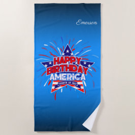Happy Birthday America 4. Juli Unabhängigkeit Strandtuch