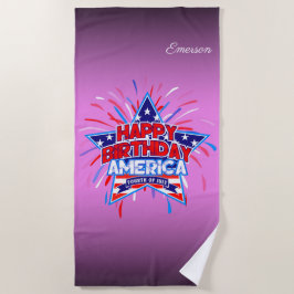 Happy Birthday America 4. Juli Unabhängigkeit Strandtuch