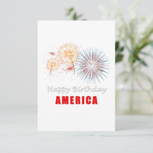 Happy Birthday America Begleitkarte (Stehend Vorderseite)