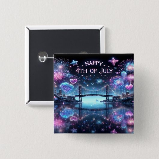 Happy Birthday America Button (Vorne & Hinten)